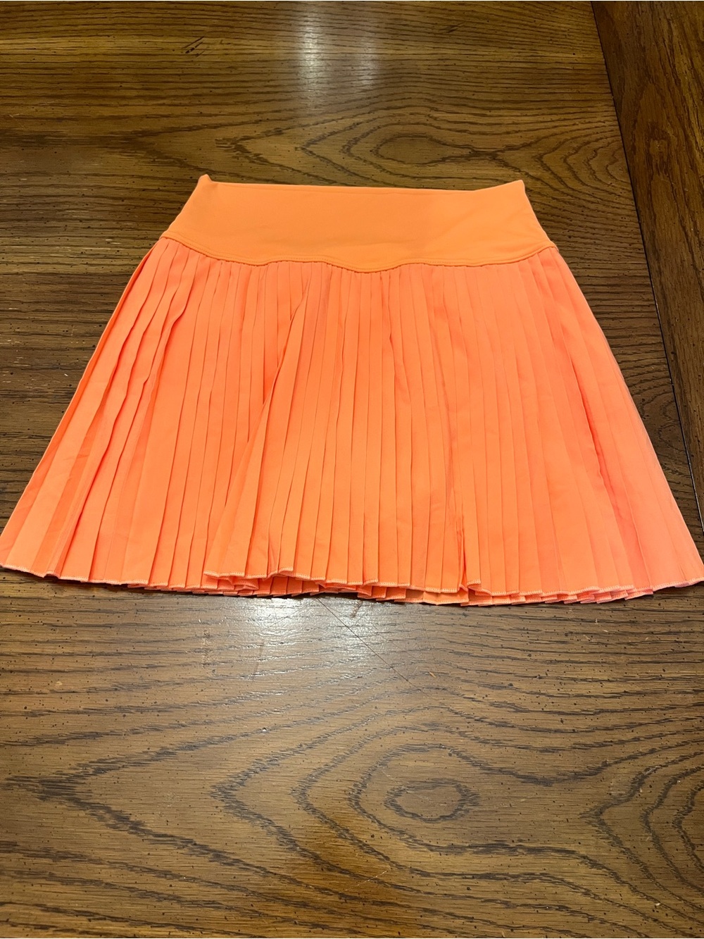 Santiny Pleated Orange Women's Skirt,‎ size small